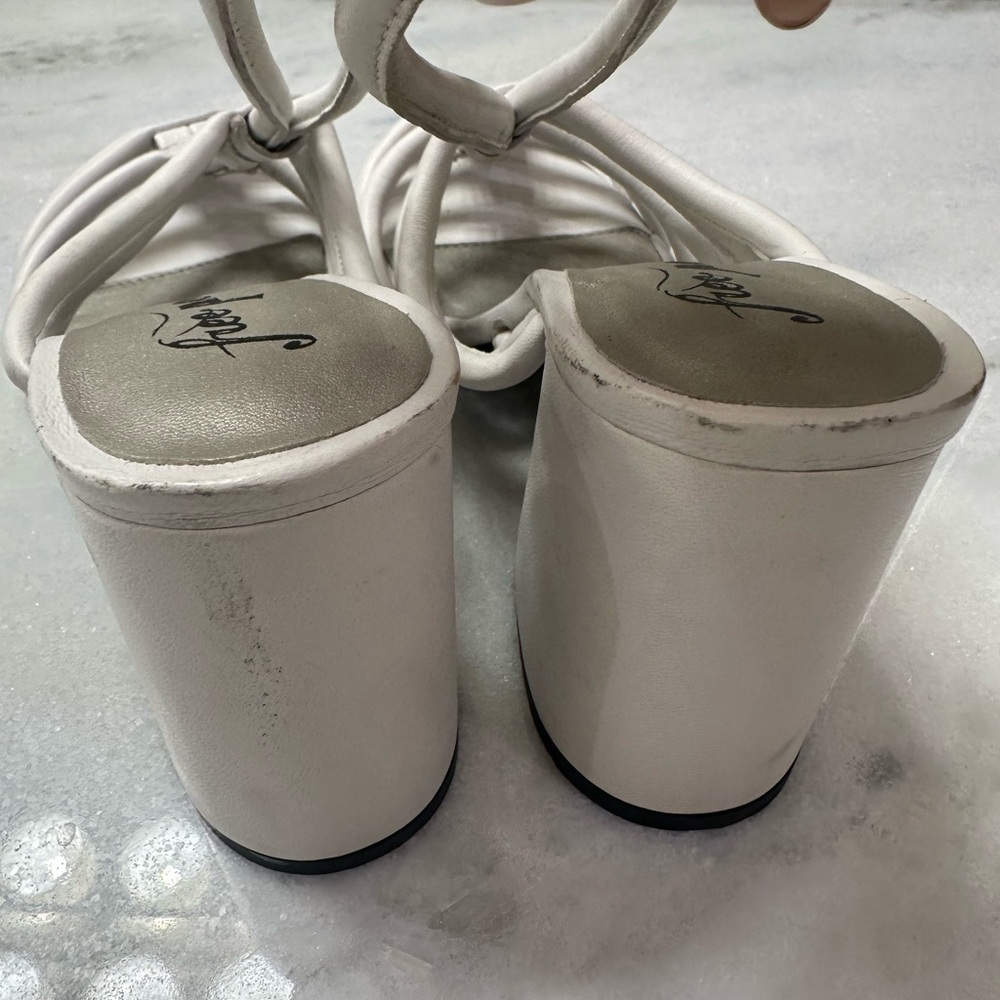 Free People White Strappy block Heels Collection Colette Cinched sandal 8 - Picture 9 of 9